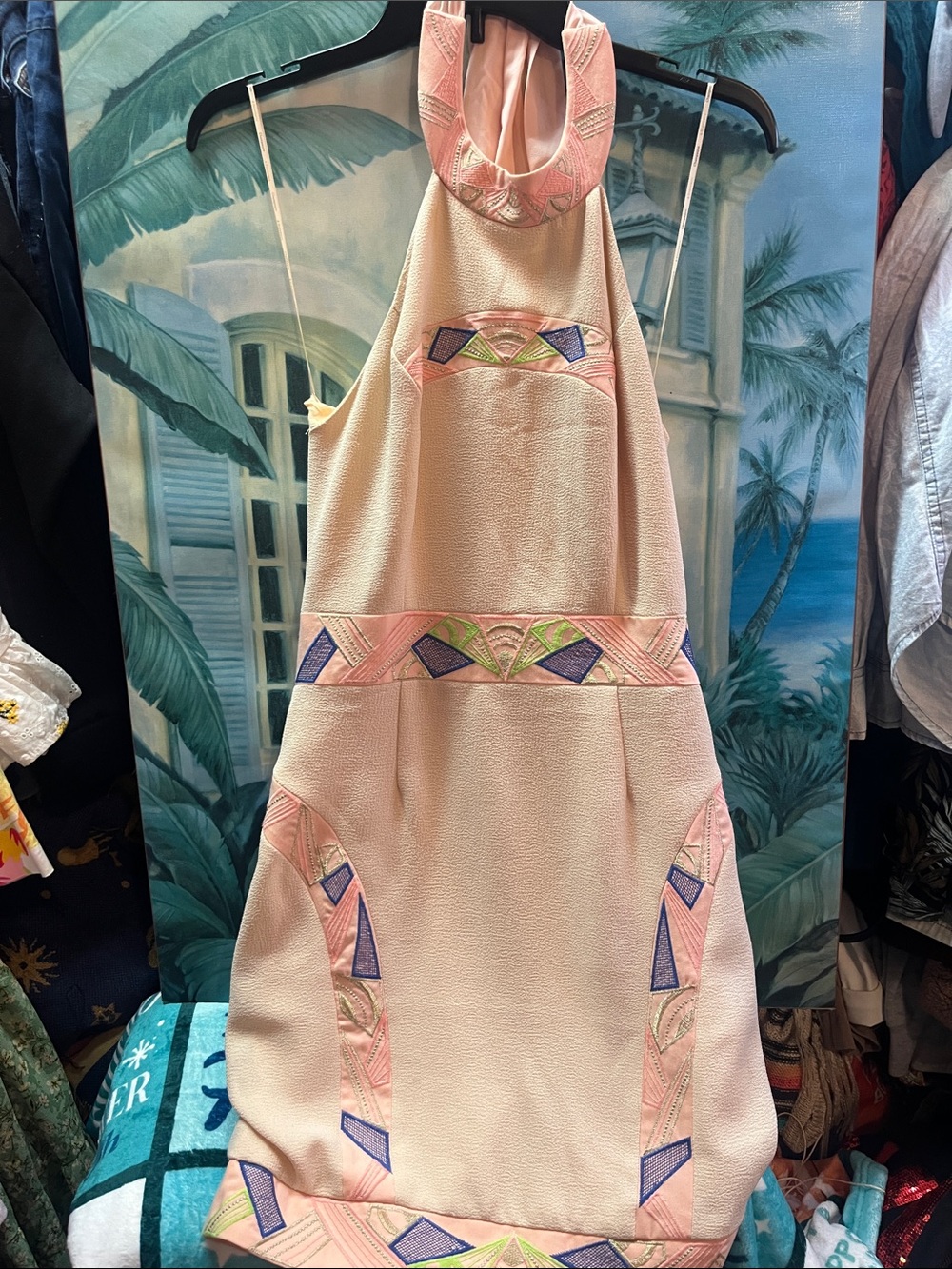 Anthropologie Champagne & Strawberry Vintage  Dress M